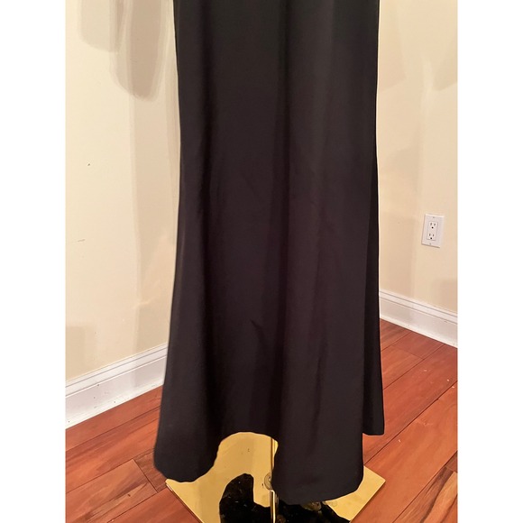 JS Collections Black Lace Overlay V Neck 3/4 Sleeve Gown Size 6 - Picture 7 of 9